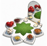 قالب طلقی هفت سین طرح نیلوفر(قطر 35 سانتی متر)